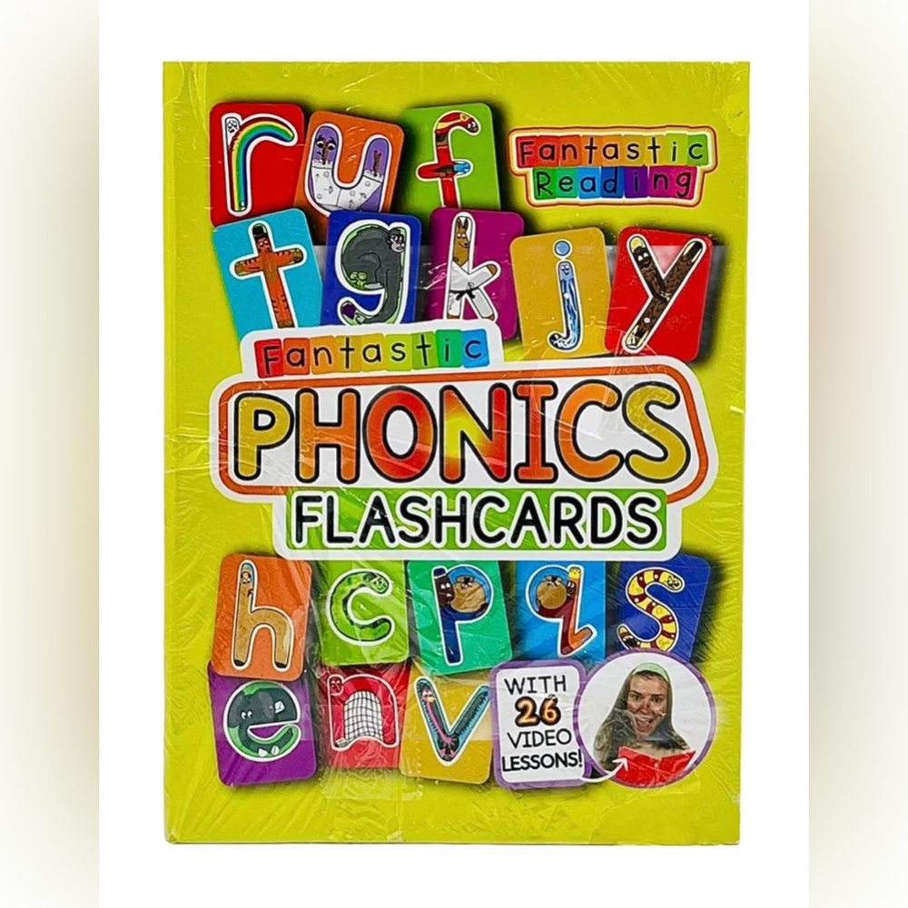Phonics Flashcards w/ Interactive Video Lessons, Fantastic Reading Education NEW